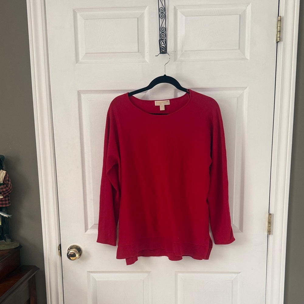 MICHAEL Michael Kors Bright Red Boatneck Knit Top